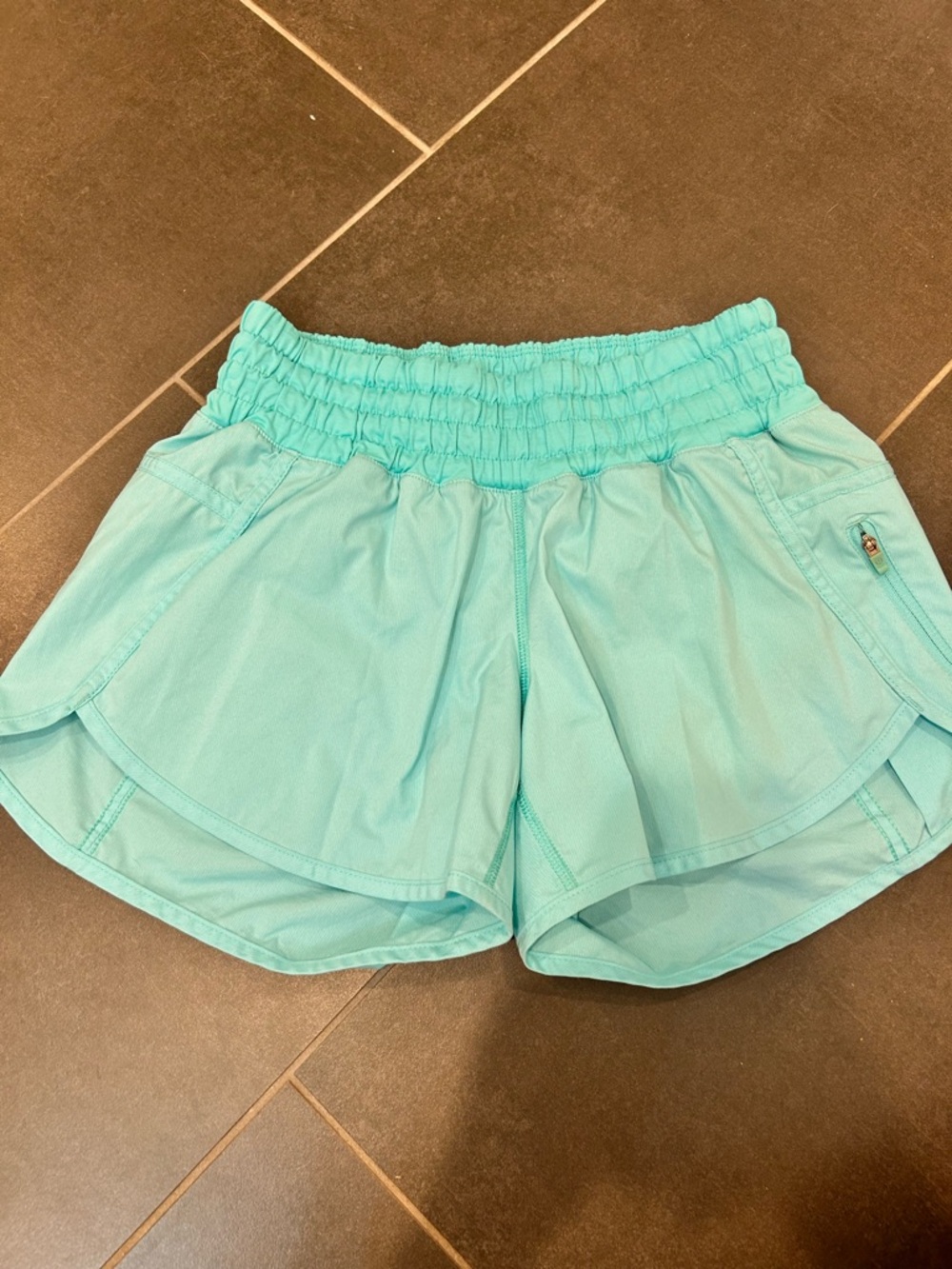 Womens Lululemon aqua shorts